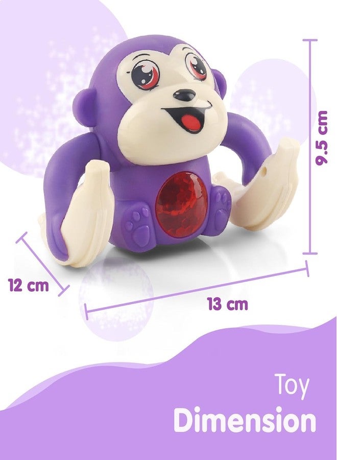 AKEEVA Dancing Monkey Musical Toy for Kids Baby Spinning Rolling Tumble Voice Control Musical Light and Sount Effect with Sensor Crawling Spinning Baby Toys - Image 2